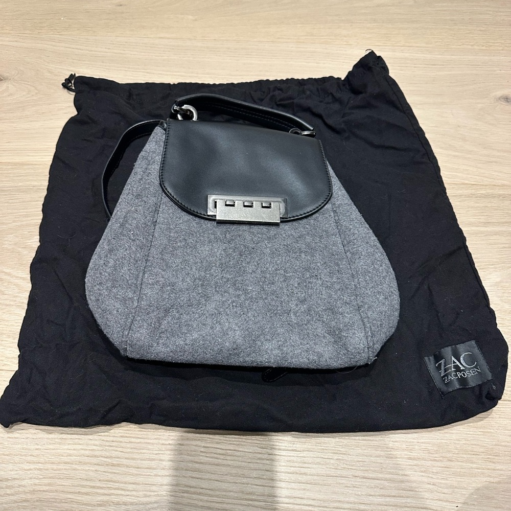ZAC Zac Posen Black and Gray Shoulder Bag